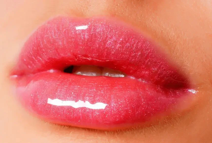 A close up of the lips and tongue of a woman